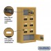 Salsbury Cell Phone Storage Locker - 5 Door High Unit (5 Inch Deep Compartments) - 8 A Doors and 1 B Door - Gold - Surface Mounted - Resettable Combination Locks